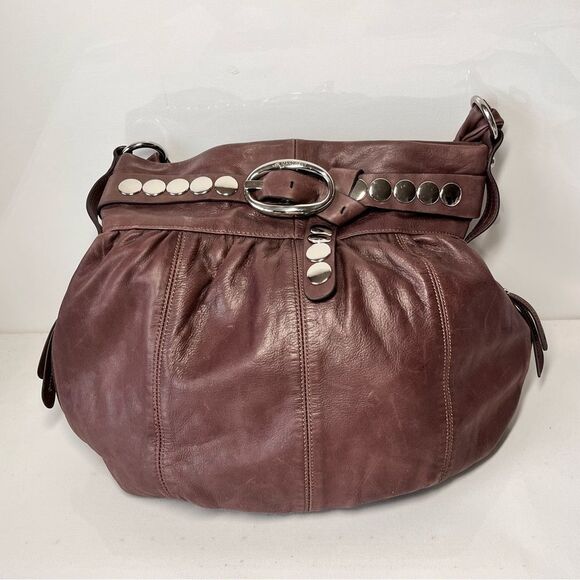 B. Makowsky Super Soft Leather Boho Large Shoulder Bag - Picture 3 of 12